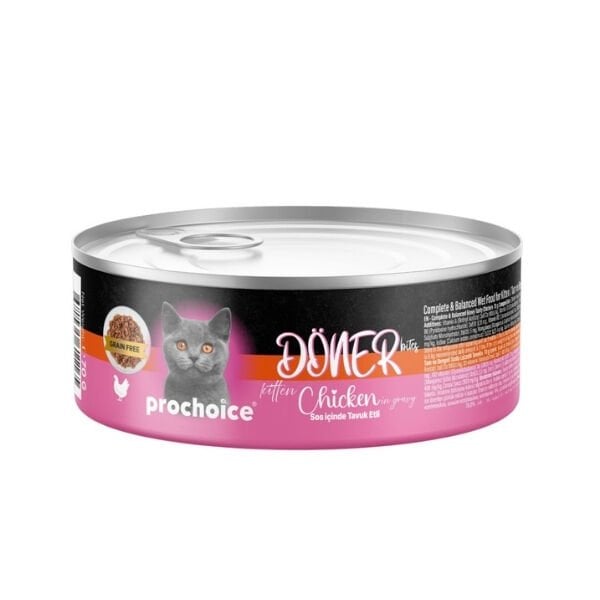 Pro Choice Döner Bites Sos İçinde Tavuklu Yavru Konserve Kedi Maması 70 Gr 1 Adet yaş konserve kedi maması