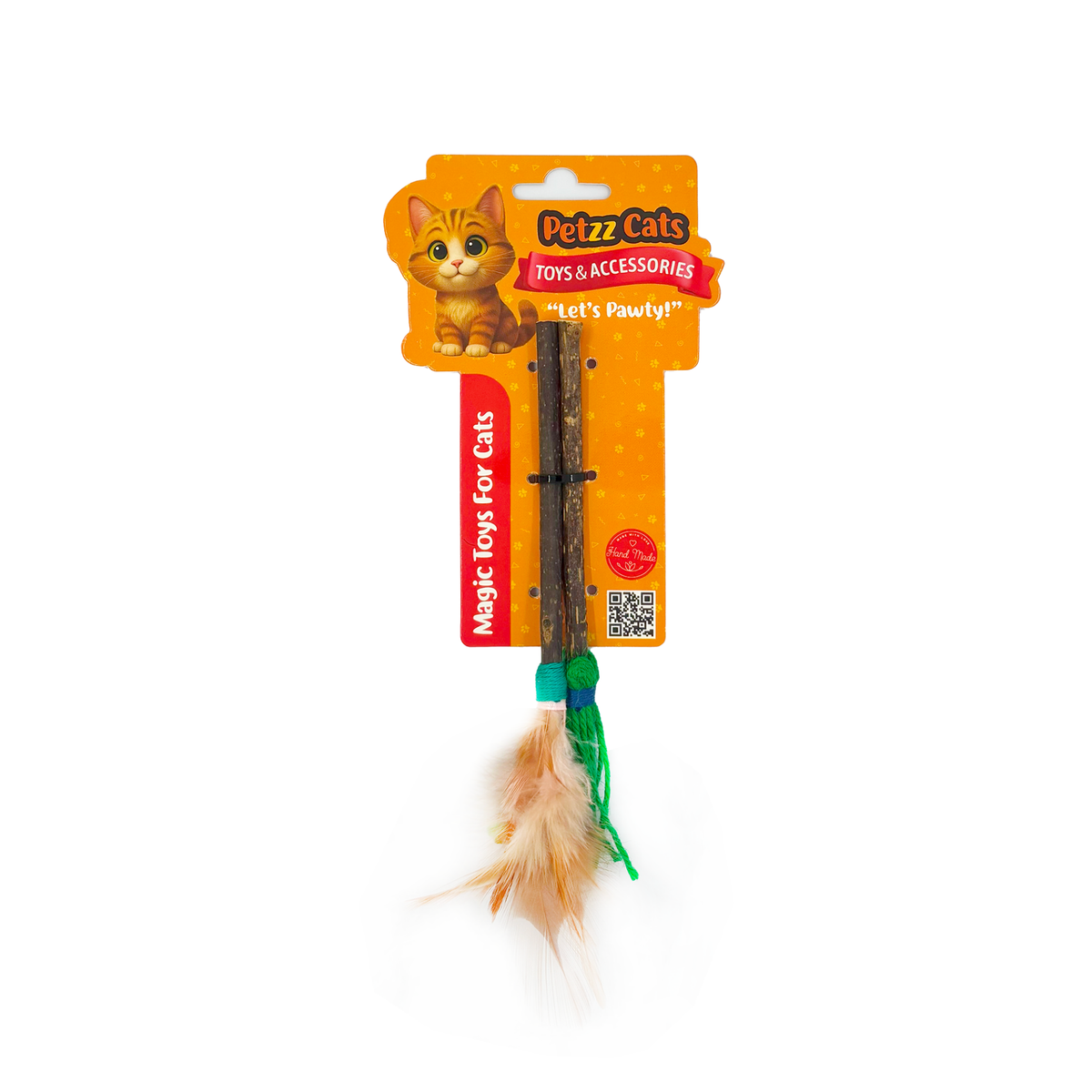PetzzCats Çubuk&Süpürge Matatabi ve Çıngırak Sesli Peluş Kedi Oyuncağı Renkli 17x0,7-0,9 Cm - Kedi Oyuncağı