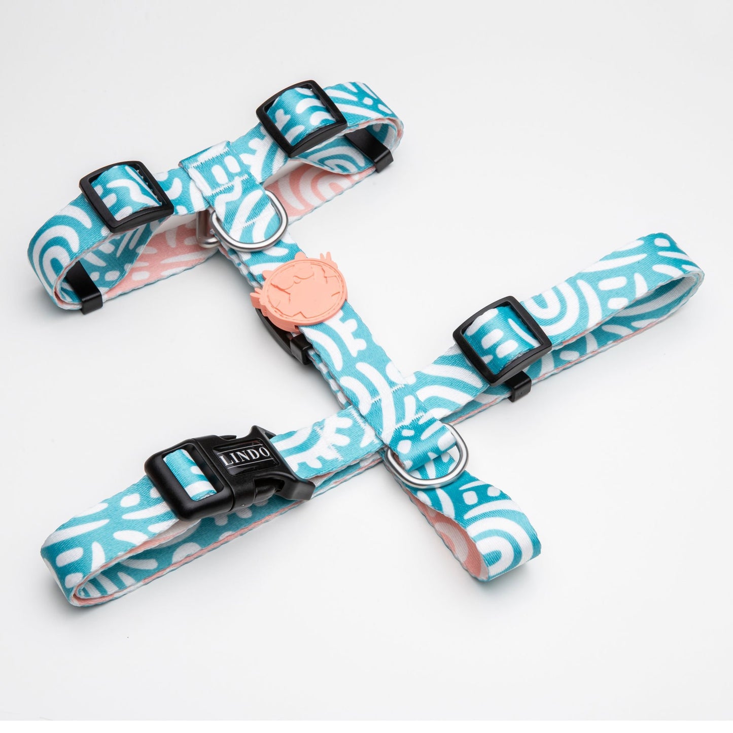 Lindo Dogs Touch H Tipi Köpek Göğüs Tasması Beden Beyaz/Mavi Large - Köpek Tasması