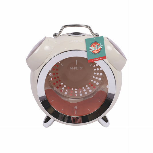 M-Pets Sixties Saat Şeklinde Kedi ve Küçük Irk Köpek Taşıma Çantası 40x44x26 Cm Beyaz - Kedi Aksesuarı