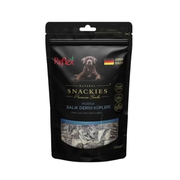Reflex Snackies Natural Morina Balık Derisi Küpleri Tahılsız Köpek Ödül Maması 1 Adet 130 Gr - Köpek Ödül Maması