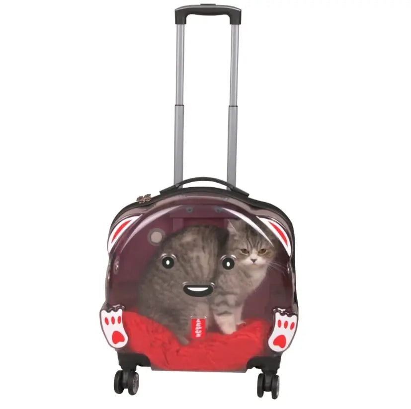 Lepus Wheel Bag Tekerlekli Kedi ve Köpek Taşıma Çantası Pembe 42x44x23 Cm - Kedi Aksesuarı