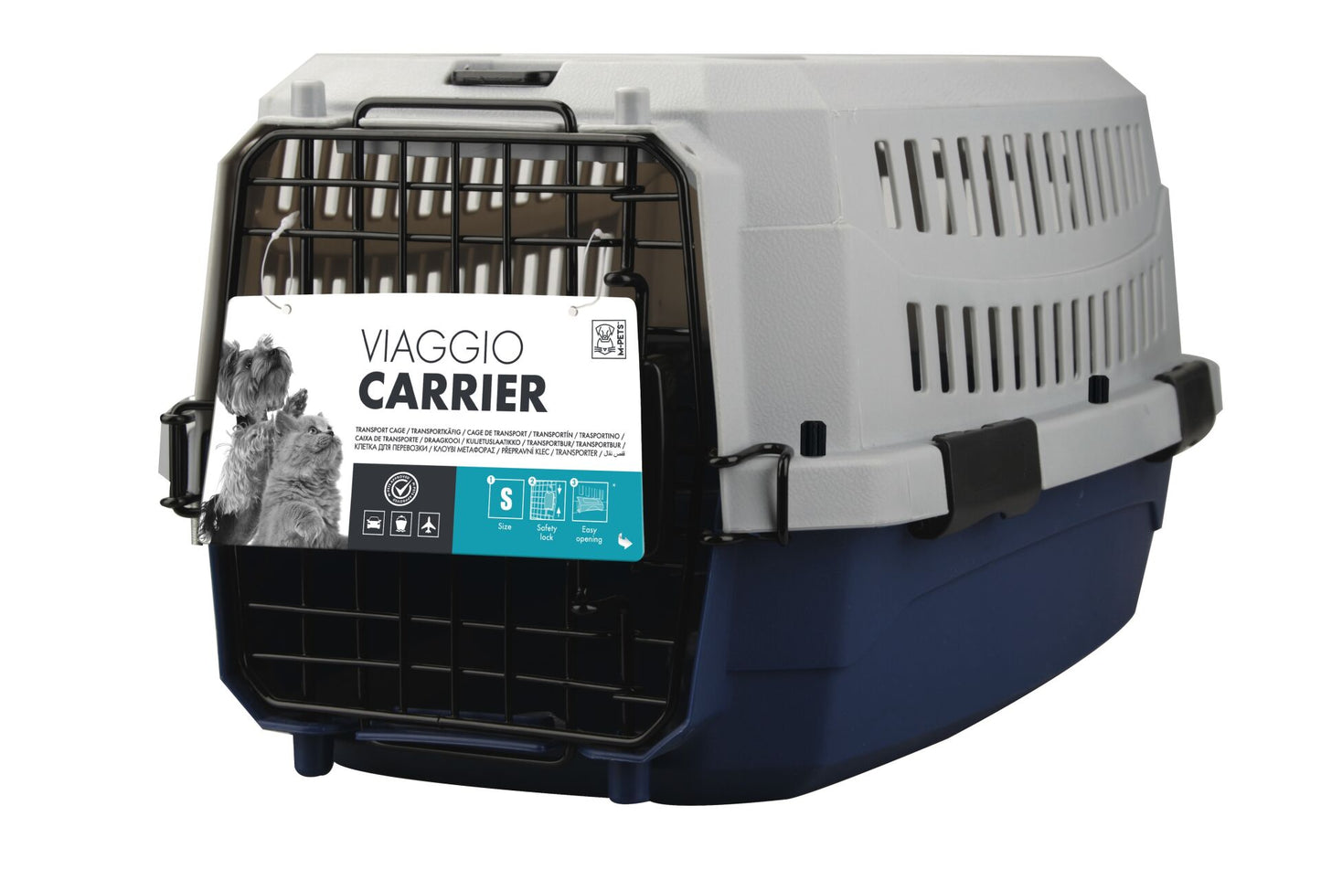 M-Pets Viaggio Carrier Iata Kedi ve Küçük Irk Köpek Taşıma Çantası 58.4x38.7x33 Cm Gri/Lacivert Small - Kedi Aksesuarı