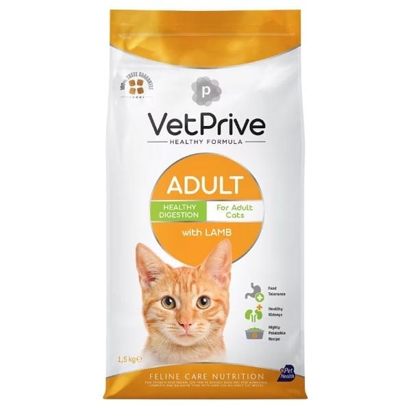 Vet Prive Kuzu Etli Yetişkin Kedi Maması 1.5 Kg - Kuru Kedi Maması