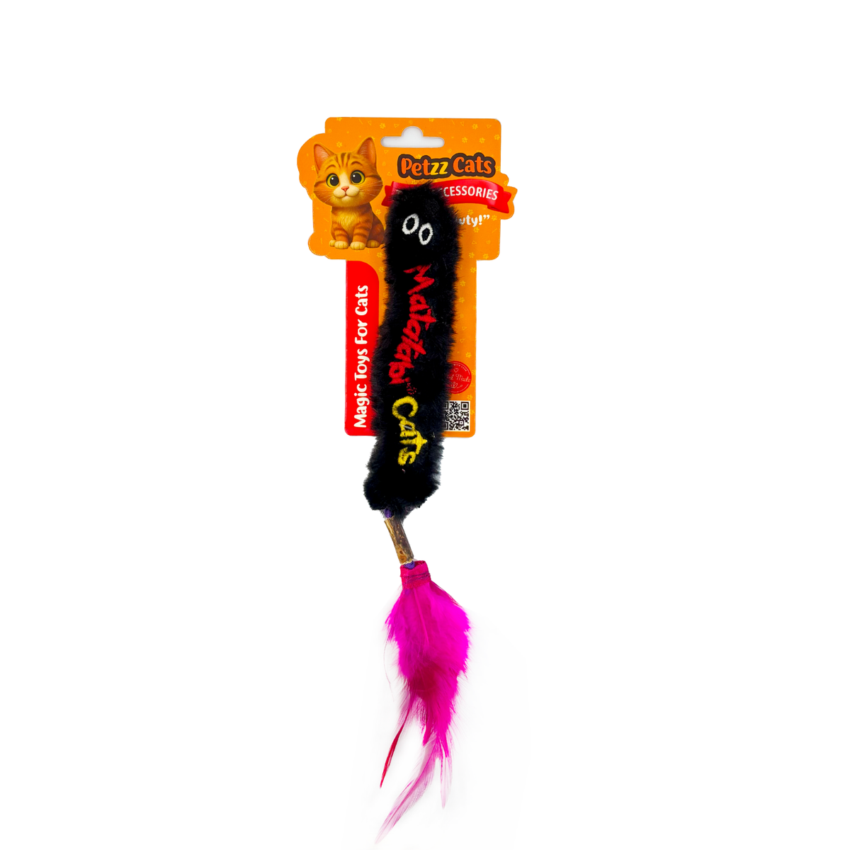PetzzCats Worm Matatabi ve Çıngırak Sesli Peluş Kedi Oyuncağı Siyah 28x4 Cm - Kedi Oyuncağı