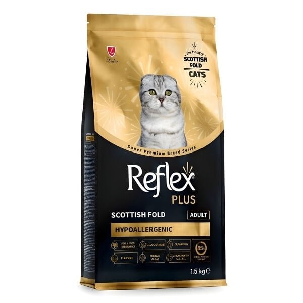 Reflex Plus Scottish Fold Hypoallergenic Tavuklu Yetişkin Kedi Maması 1.5 Kg - Kuru Kedi Maması