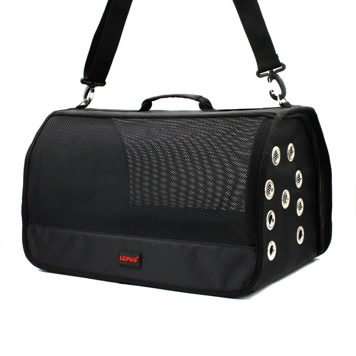 Lepus Mesh Bag Omuz Askılı Kedi ve Küçük Irk Taşıma Çantası Siyah 28x45x28 Cm - Kedi Aksesuarı