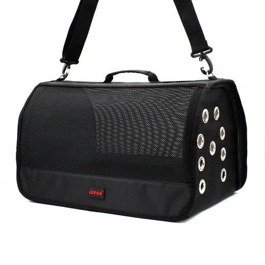 Lepus Mesh Bag Omuz Askılı Kedi ve Küçük Irk Taşıma Çantası Siyah 28x45x28 Cm