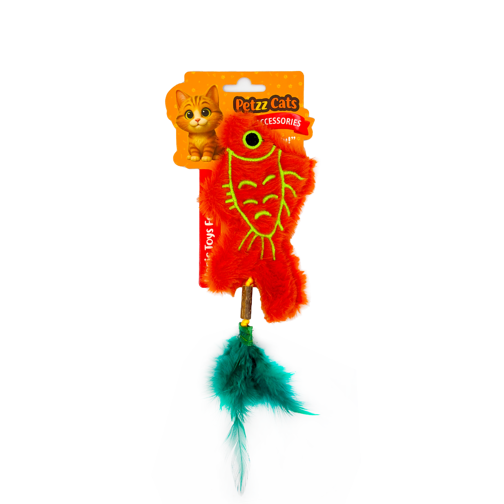 PetzzCats Fish Matatabi ve Çıngırak Sesli Peluş Kedi Oyuncağı Turuncu 20x8 Cm - Kedi Oyuncağı