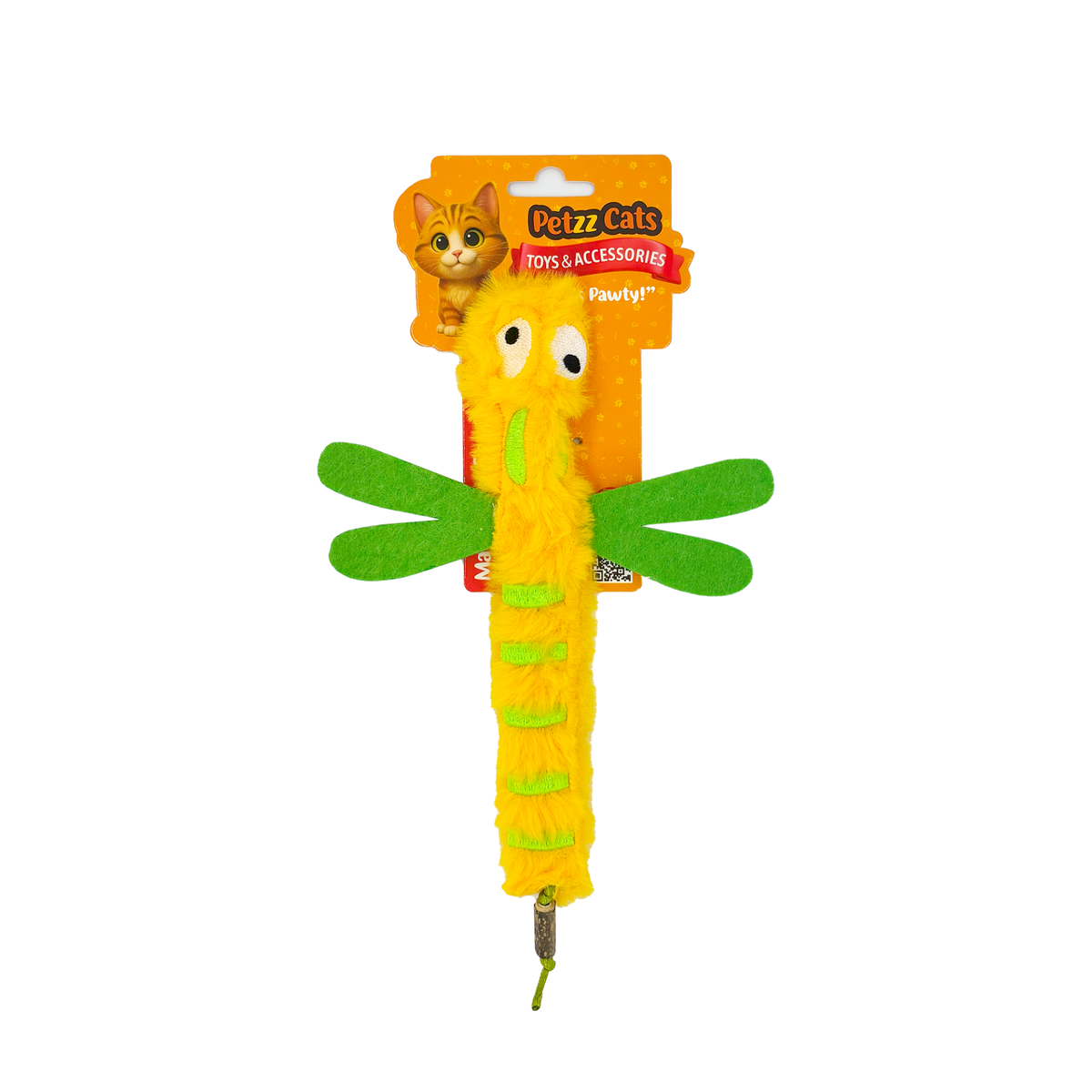 PetzzCats DragonFly Matatabi ve Çıngırak Sesli Peluş Kedi Oyuncağı Sarı 22x15 Cm - Kedi Oyuncağı