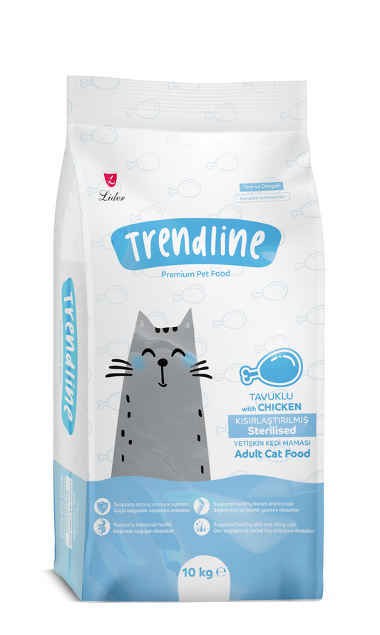 Trendline Adult Tavuklu Kısırlaştırılmış Kedi Maması 10 Kg - Kuru Kedi Maması