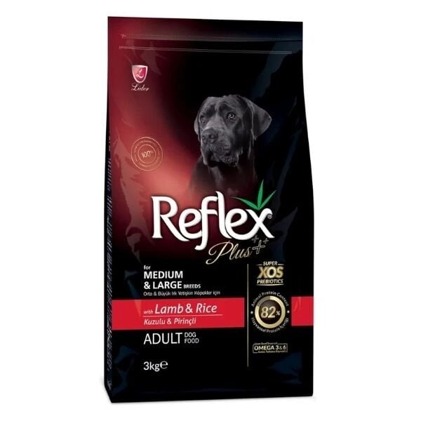 Reflex Plus Kuzulu Orta ve Büyük Irk Yetişkin Köpek Maması 3 Kg - Kuru Köpek Maması