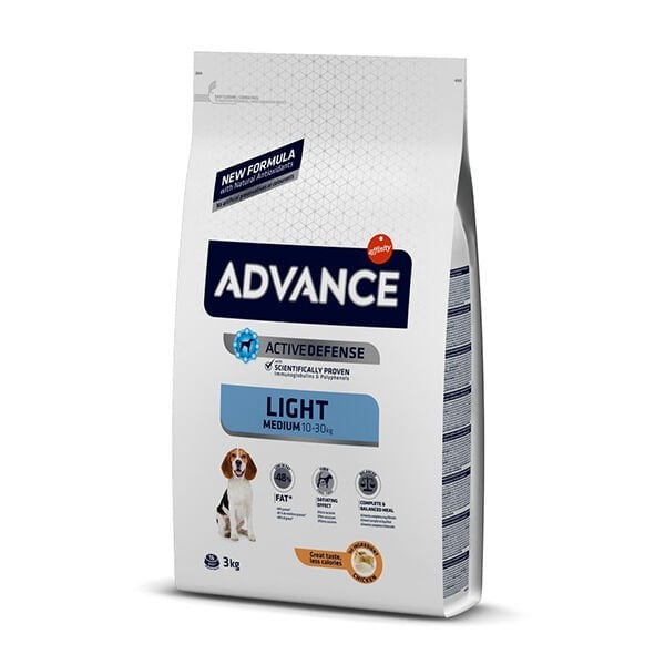 Advance Light Medium Tavuklu Orta Irk Diyet Köpek Maması 3 Kg - Kuru Köpek Maması