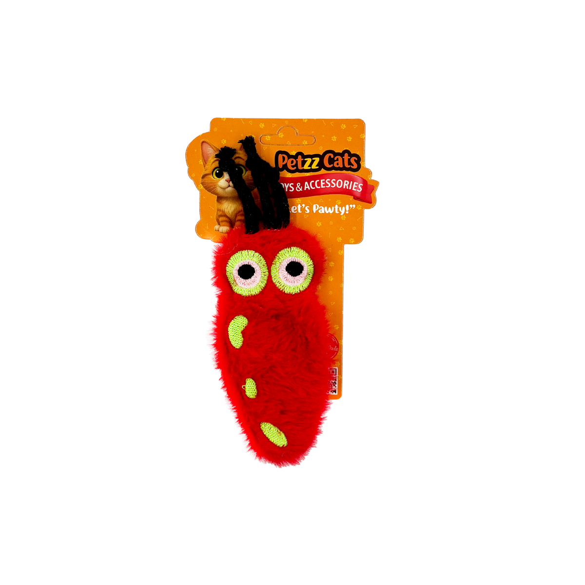 PetzzCats Kalamar Matatabi ve Çıngırak Sesli Peluş Kedi Oyuncağı Kırmızı 22x7 Cm - Kedi Oyuncağı