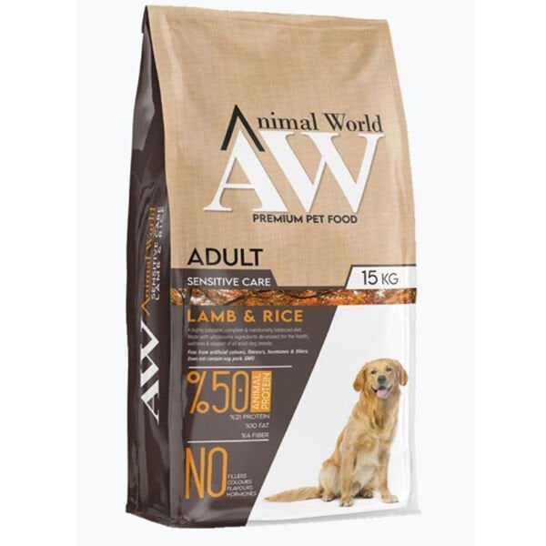 Animal World Adult Kuzu Etli ve Pirinçli Yetişkin Köpek Maması 15 Kg - Kuru Köpek Maması
