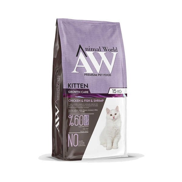 Animal World Kitten Tavuk Etli ve Karidesli Yavru Kedi Maması 15 Kg - Kuru Kedi Maması