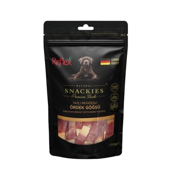 Reflex Snackies Natural Tatlı Patatesli Ördek Göğsü Tahılsız Köpek Ödül Maması 1 Adet 170 Gr - Köpek Ödül Maması