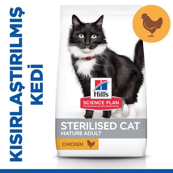 Hills Mature Sterilised Tavuklu Kısırlaştırılmış Yaşlı Kedi Maması 1.5 Kg - Kuru Kedi Maması