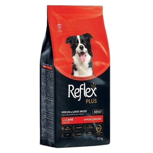 Reflex Plus Kuzu Etli Orta ve Büyük Irk Yetişkin Köpek Maması 12 Kg - Kuru Köpek Maması