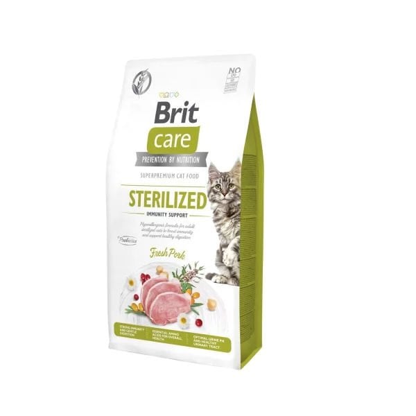 Brit Care Sterilized Immunity Support Tahılsız Domuz Etli Kısırlaştırılmış Yetişkin Kedi Maması 7 Kg - Kuru Kedi Maması