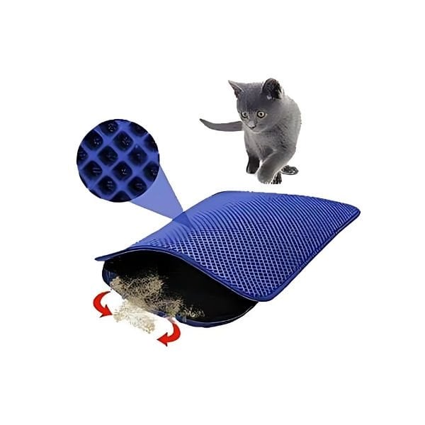 Petpretty Elekli Kedi Tuvaleti Paspası 50x60 Cm Mavi ürün görseli