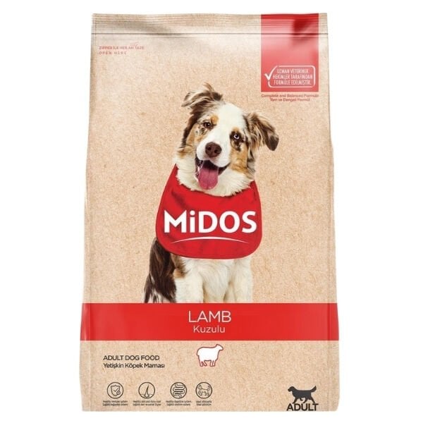 Midos Kuzu Etli ve Pirinçli Yetişkin Köpek Maması 3 Kg - Kuru Köpek Maması