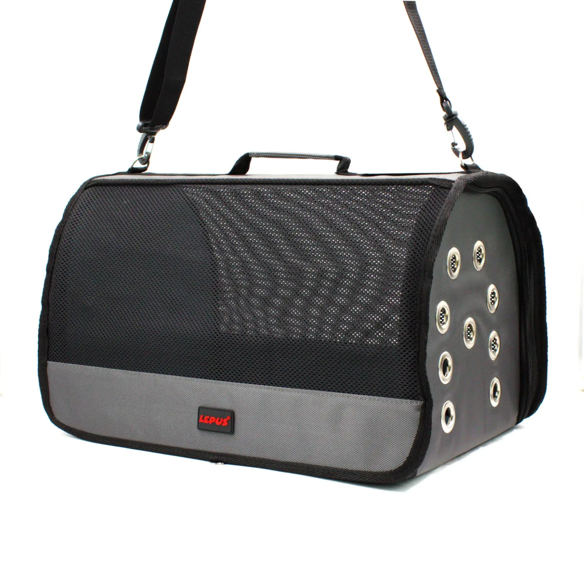 Lepus Mesh Bag Omuz Askılı Kedi ve Küçük Irk Taşıma Çantası Gri 28x45x28 Cm - Kedi Aksesuarı