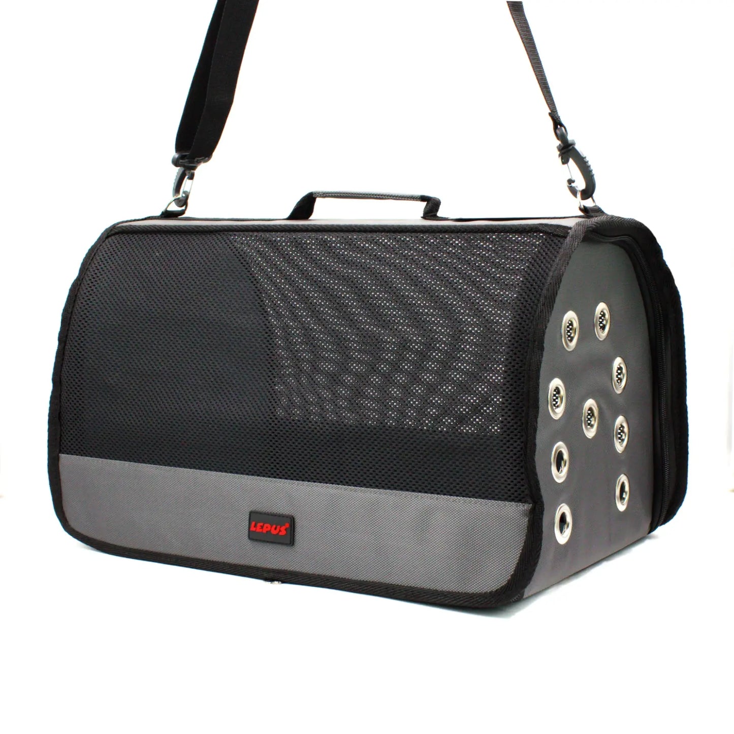 Lepus Mesh Bag Omuz Askılı Kedi ve Küçük Irk Taşıma Çantası Gri 28x45x28 Cm - Kedi Aksesuarı