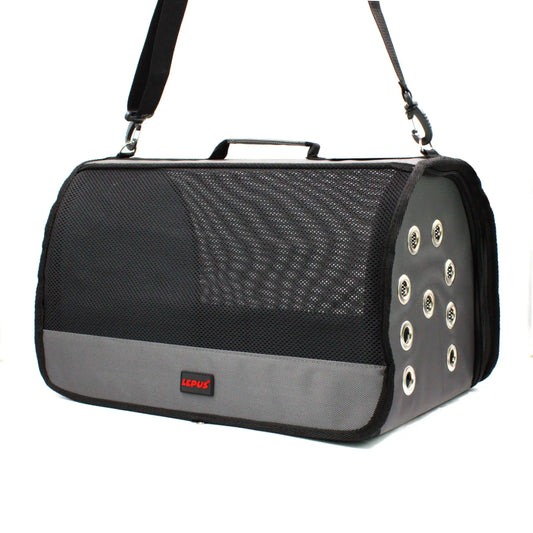 Lepus Mesh Bag Omuz Askılı Kedi ve Küçük Irk Taşıma Çantası Gri 28x45x28 Cm - Kedi Aksesuarı