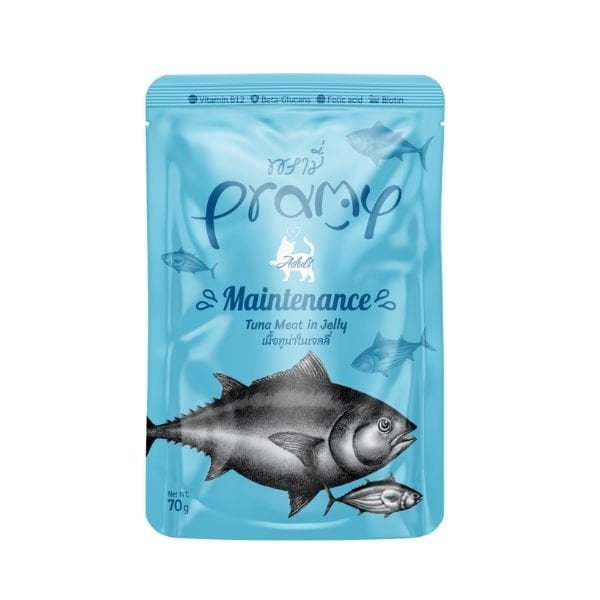 Pramy Maintenance Jöle İçinde Yağsız Ton Balıklı Pouch Yetişkin Yaş Kedi Maması 1 Adet 70 Gr yaş konserve kedi maması