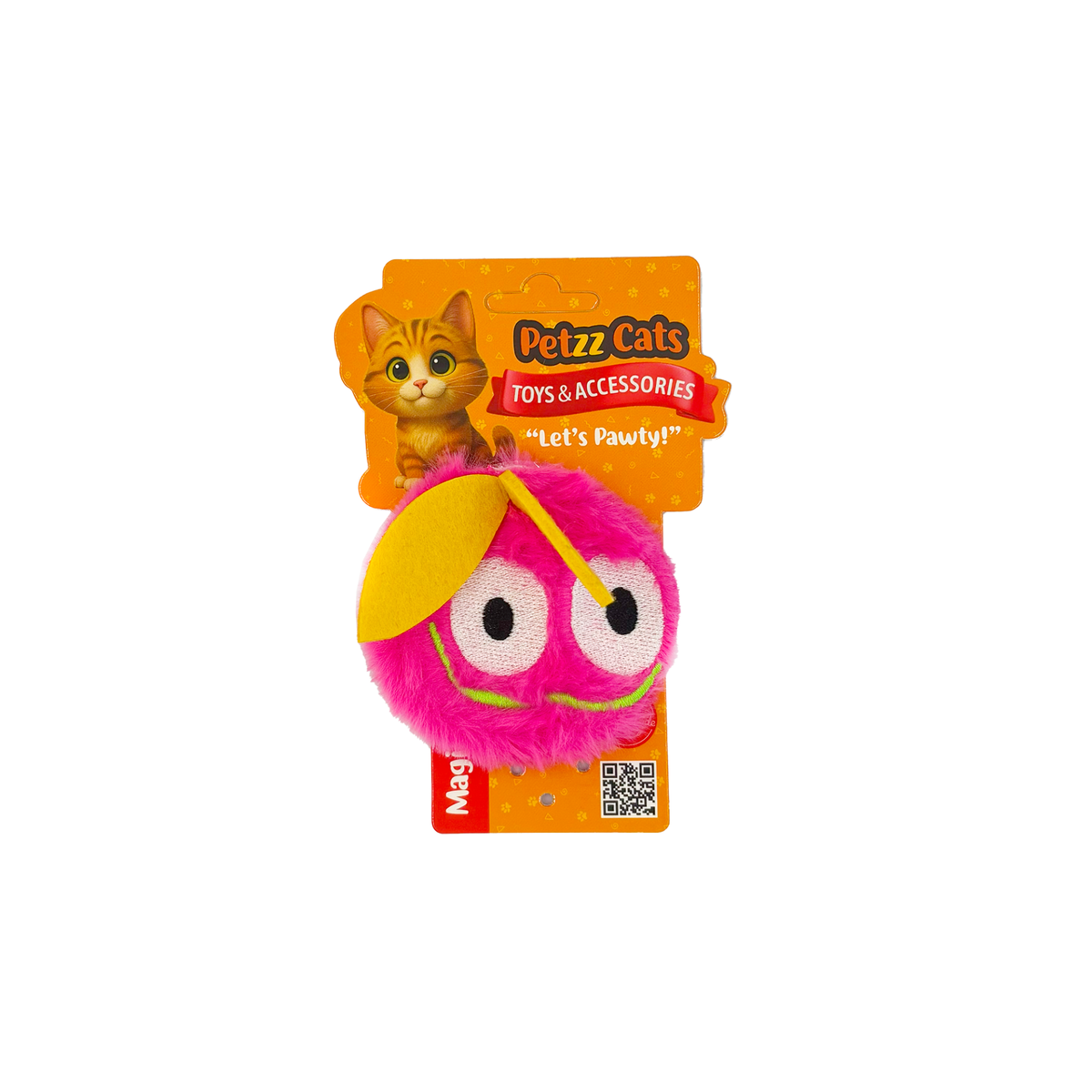 PetzzCats Peluş Matatabi ve Çıngırak Sesli Peluş Kedi Oyuncağı Pembe 12x8 Cm - Kedi Oyuncağı