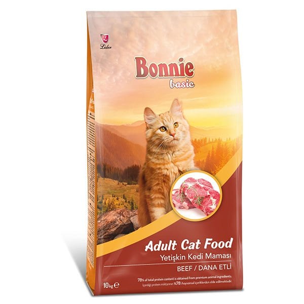 Bonnie Basic Biftekli Yetişkin Kedi Maması 10 Kg - Kuru Kedi Maması