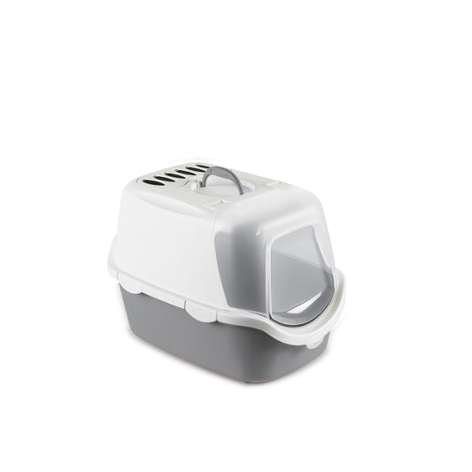Stefanplast Cathy Easy Clean Filtreli Kapalı Kedi Tuvaleti Beyaz/Gri 56x40x40 Cm ürün görseli