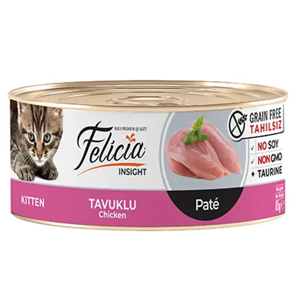 Felicia Tahılsız Tavuklu Kıyılmış Yavru Konserve Kedi Maması 1 Adet 85 Gr yaş konserve kedi maması
