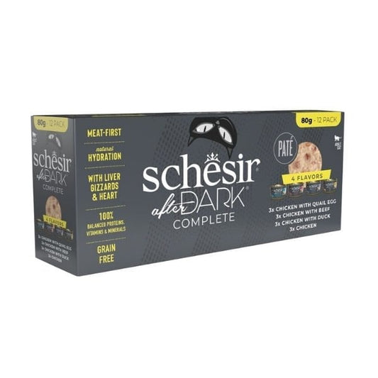 Schesir After Dark Pate Et Suyunda Karışık Lezzetler Yetişkin Konserve Kedi Maması 1 Adet 12x80 Gr yaş konserve kedi maması
