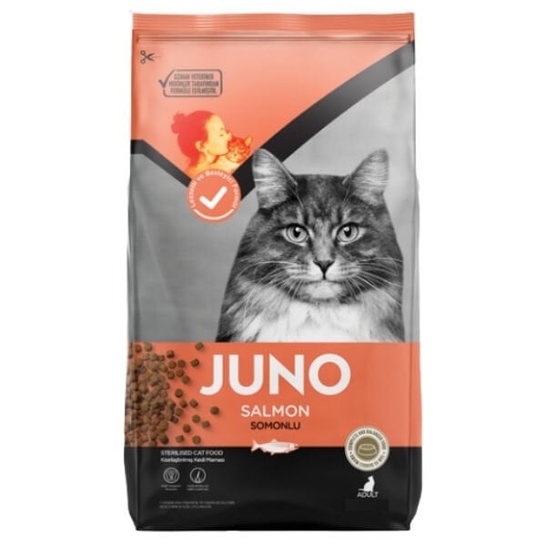 Juno Somonlu ve Pirinçli Kısırlaştırılmış Yetişkin Kedi Maması 15 Kg - Kuru Kedi Maması