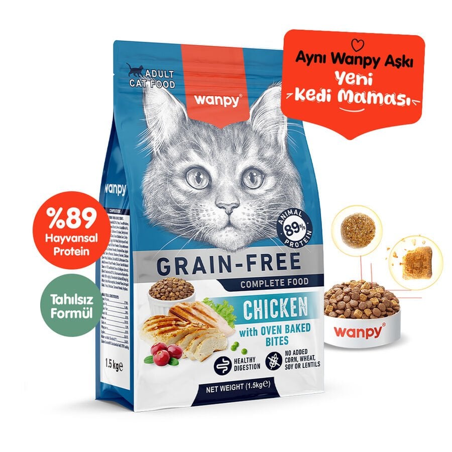 Wanpy Tavuklu Tahılsız Yetişkin Kedi Maması 1.5 Kg - Kuru Kedi Maması