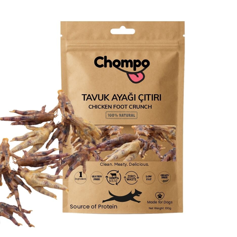 Chompo Kurutulmuş Tavuk Ayak Köpek Ödül Maması 10 Adet - Köpek Ödül Maması
