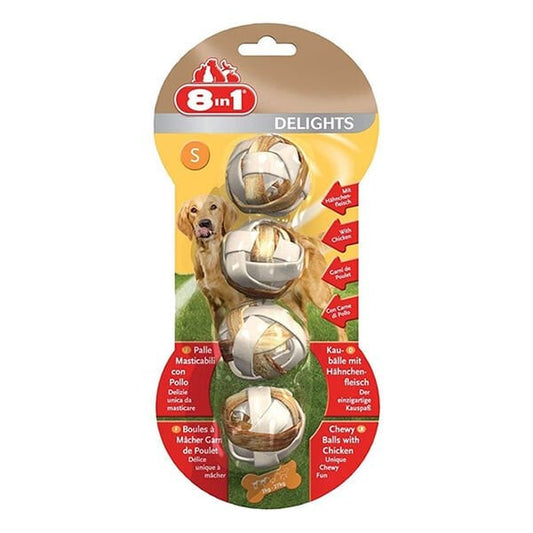 8in1 Delights Balls Tavuklu Çiğneme Topu Köpek Ödül Maması Small 36 Gr - Köpek Ödül Maması