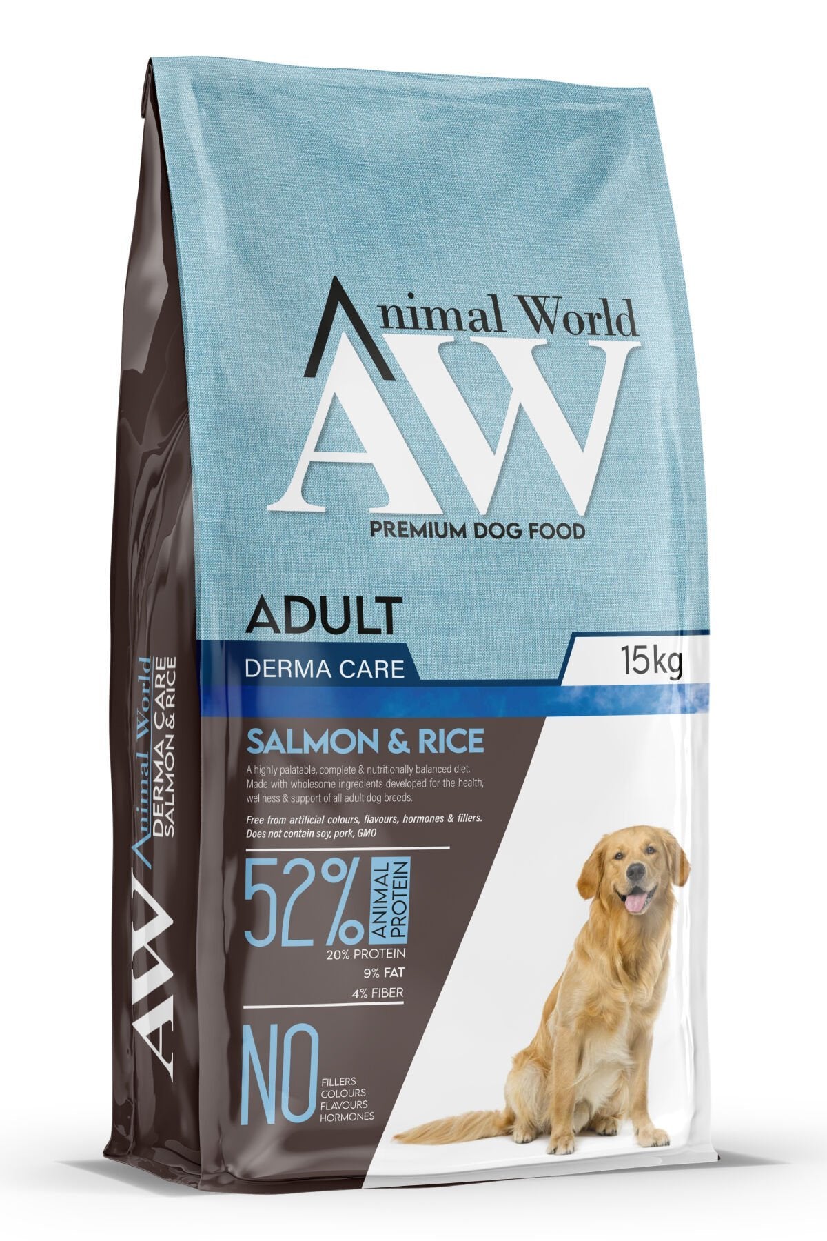 Animal World Derma Care Somonlu ve Pirinçli Yetişkin Köpek Maması 15 Kg - Kuru Köpek Maması