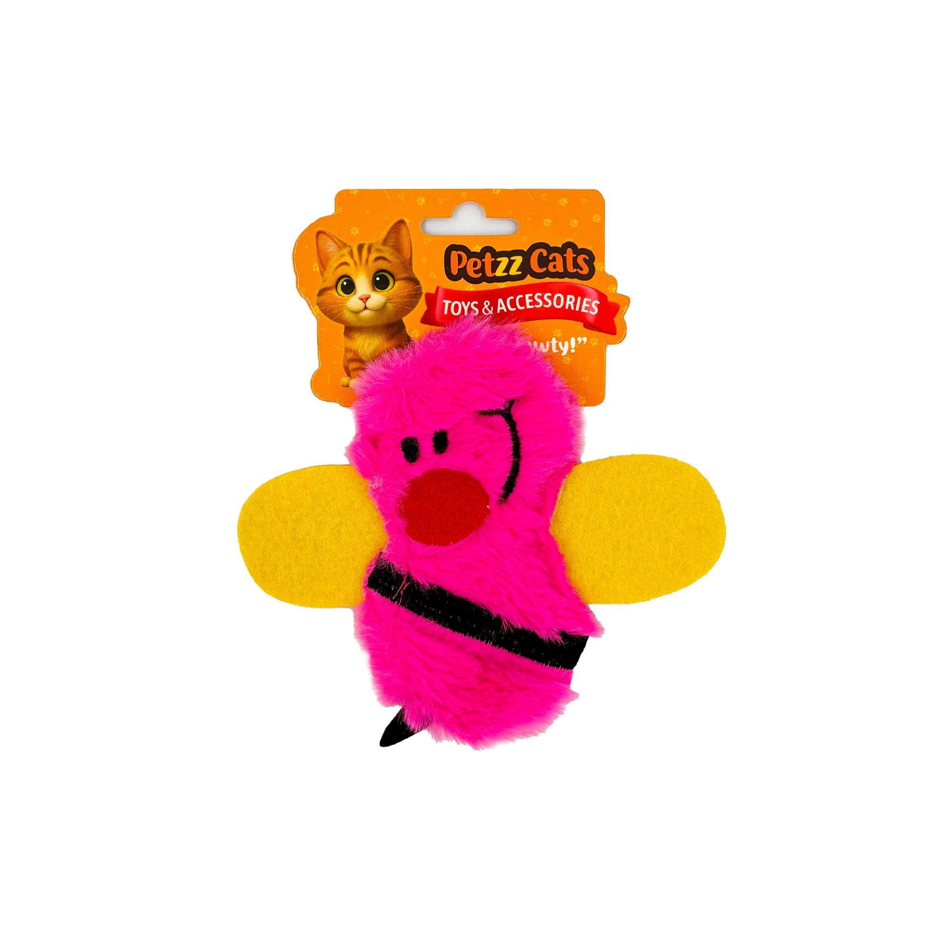 PetzzCats Bee Matatabi ve Çıngırak Sesli Peluş Kedi Oyuncağı Pembe 15x14 Cm - Kedi Oyuncağı