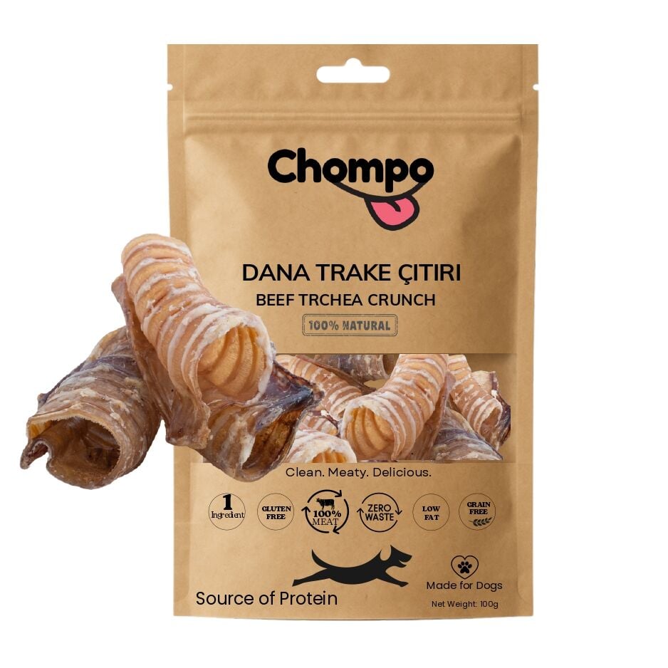 Chompo Kurutulmuş Dana Trake Köpek Ödül Maması 100 Gr - Köpek Ödül Maması