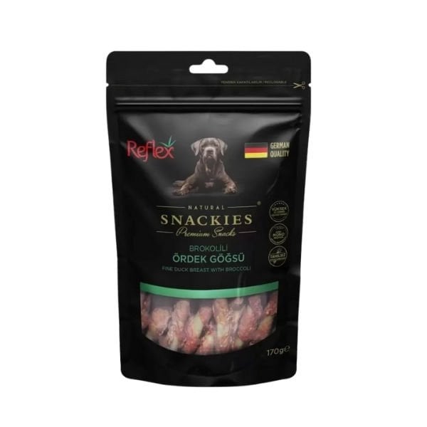 Reflex Snackies Natural Brokolili Ördek Göğsü Tahılsız Köpek Ödül Maması 1 Adet 170 Gr - Köpek Ödül Maması