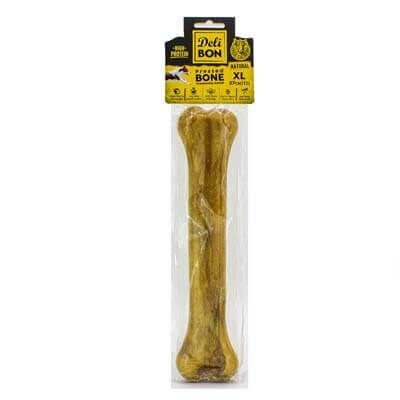 Delibon Deri Press Köpek Kemik Ödülü Naturel Medium 27 Cm 1 Adet - Köpek Ödül Maması
