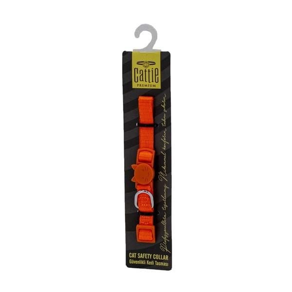 Cattie Güvenlik Tokalı Kedi Boyun Tasması Turuncu 1x15-25 Cm - Kedi Tasması