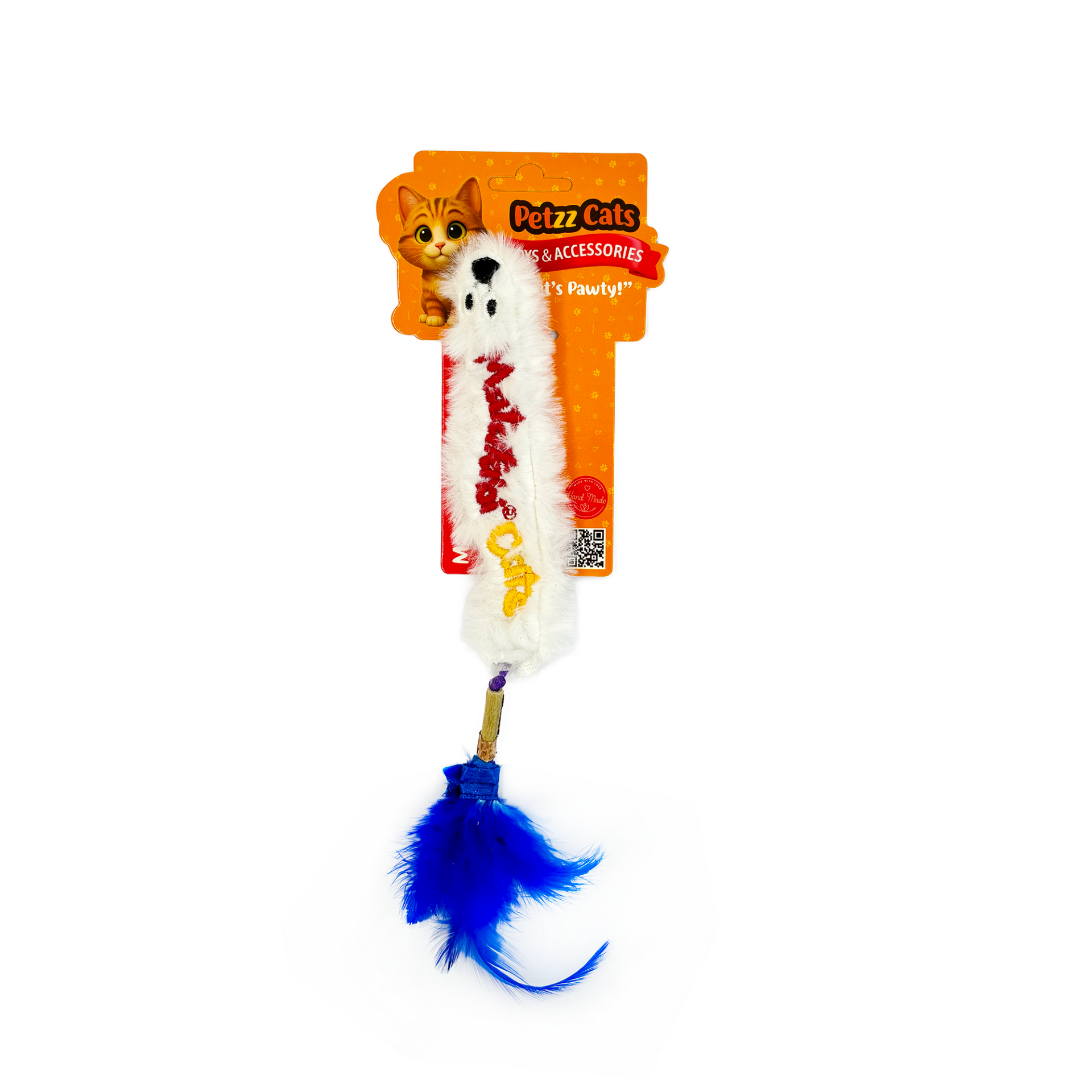 PetzzCats Worm Matatabi ve Çıngırak Sesli Peluş Kedi Oyuncağı Beyaz 28x4 Cm - Kedi Oyuncağı
