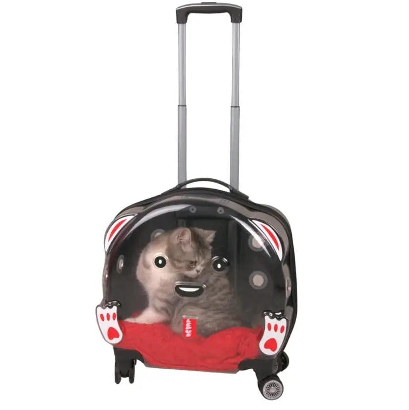Lepus Wheel Bag Tekerlekli Kedi ve Köpek Taşıma Çantası Gri 42x44x23 Cm - Kedi Aksesuarı