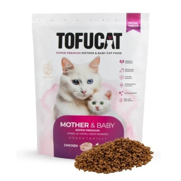 Tofucat Mother&Babycat Tavuklu Anne ve Yavru Kedi Maması 1.5 Kg - Kuru Kedi Maması