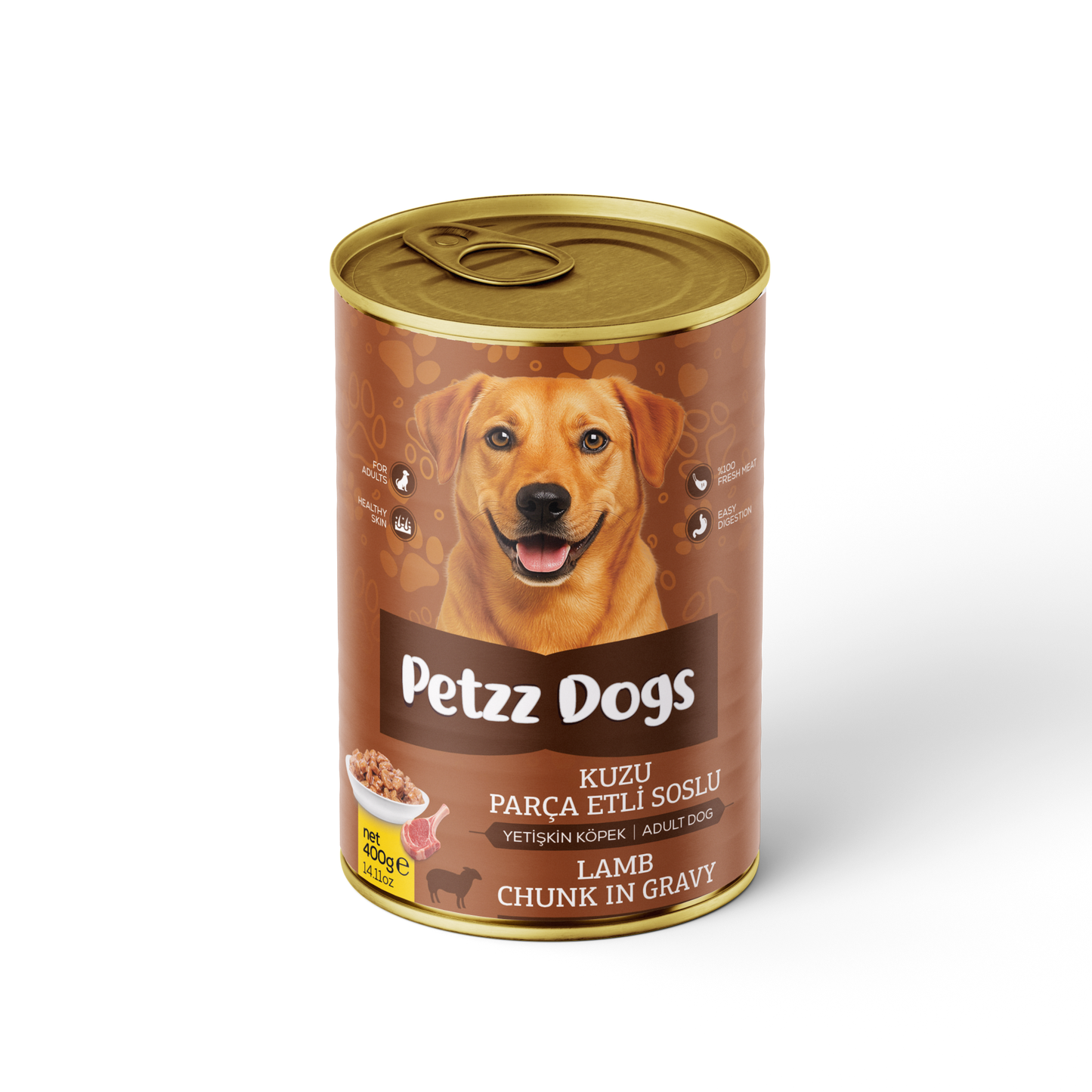 PetzzDogs Kuzu Etli Yetişkin Köpek Konservesi 400 Gr 1 Adet - Konserve Köpek Maması