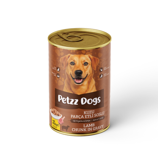 PetzzDogs Kuzu Etli Yetişkin Köpek Konservesi 400 Gr 1 Adet - Konserve Köpek Maması